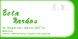 bela markos business card